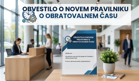 Obvestilo o novem Pravilniku o obratovalnem času